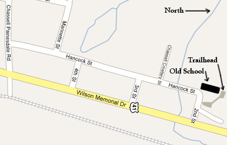 A map showing the trail's location