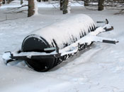 The roller for packing the ski trail
